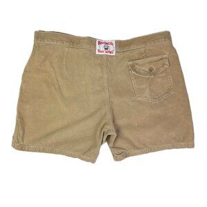 Birdwell Beach Britches Size 36 Tan Corduroy Shorts Button Fly Cotton *Flaw